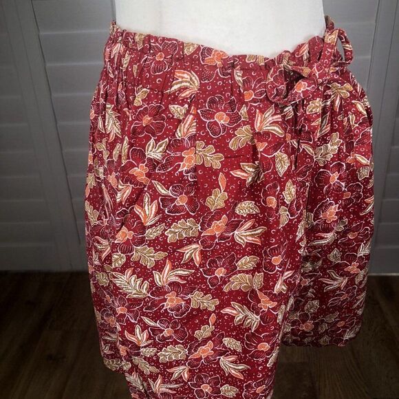 Vintage Liz Sport Women's Shorts Medium Modern Red Floral High Waisted Boho - Picture 7 of 11